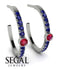 Hoop Ruby Earrings Micro Pave - Ansley No. 72