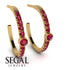 Hoop Ruby Earrings Micro Pave - Ansley No. 55