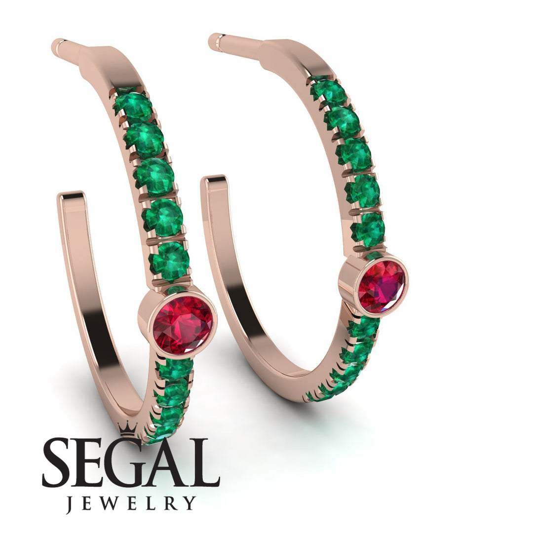 Hoop Ruby Earrings Micro Pave - Ansley No. 26