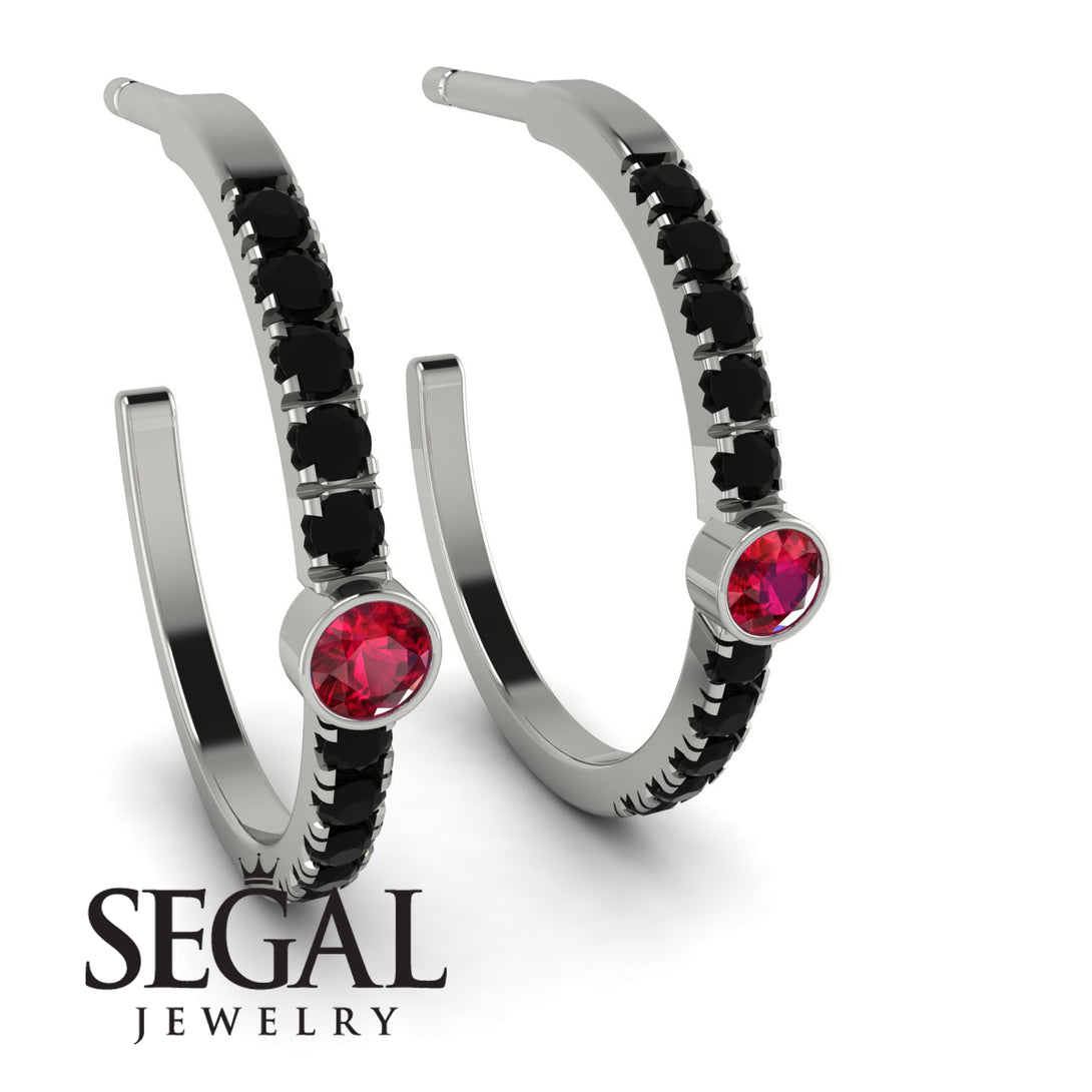 Hoop Ruby Earrings Micro Pave - Ansley No. 42