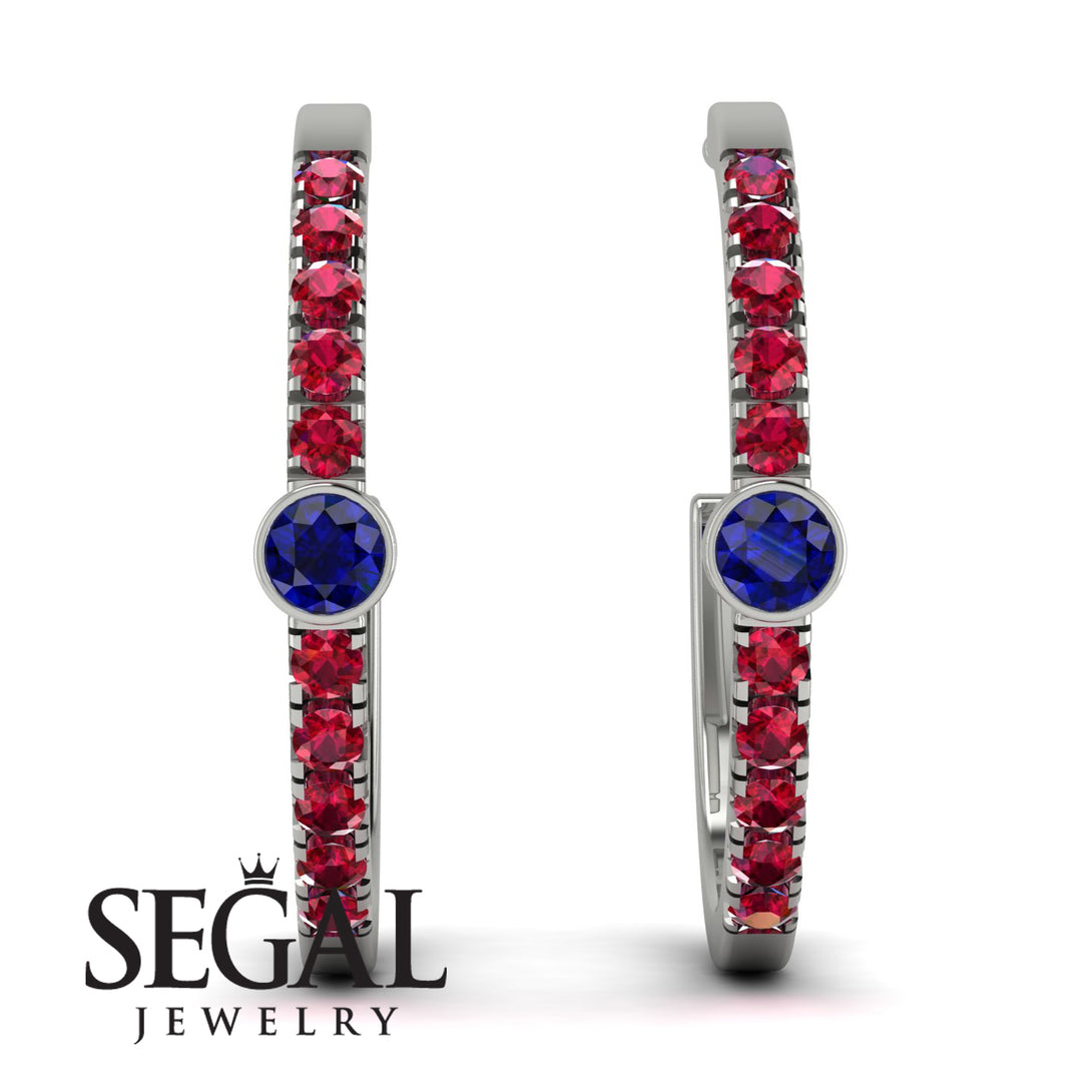 Hoop Sapphire Earrings Micro Pave - Ansley No. 60