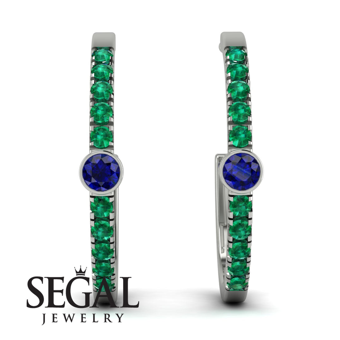 Hoop Sapphire Earrings Micro Pave - Ansley No. 30