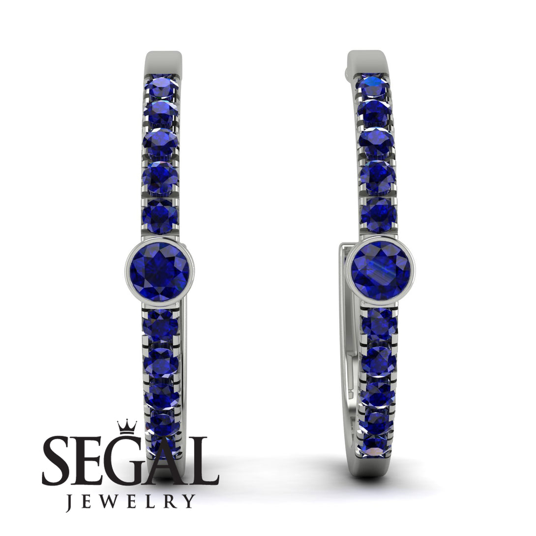 Hoop Sapphire Earrings Micro Pave - Ansley No. 75
