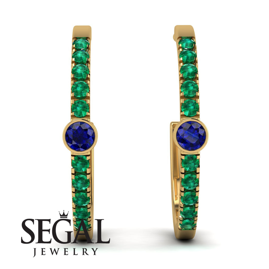 Hoop Sapphire Earrings Micro Pave - Ansley No. 28