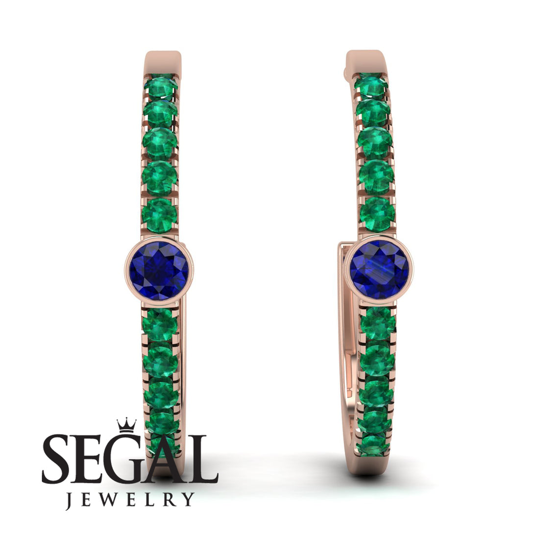 Hoop Sapphire Earrings Micro Pave - Ansley No. 29
