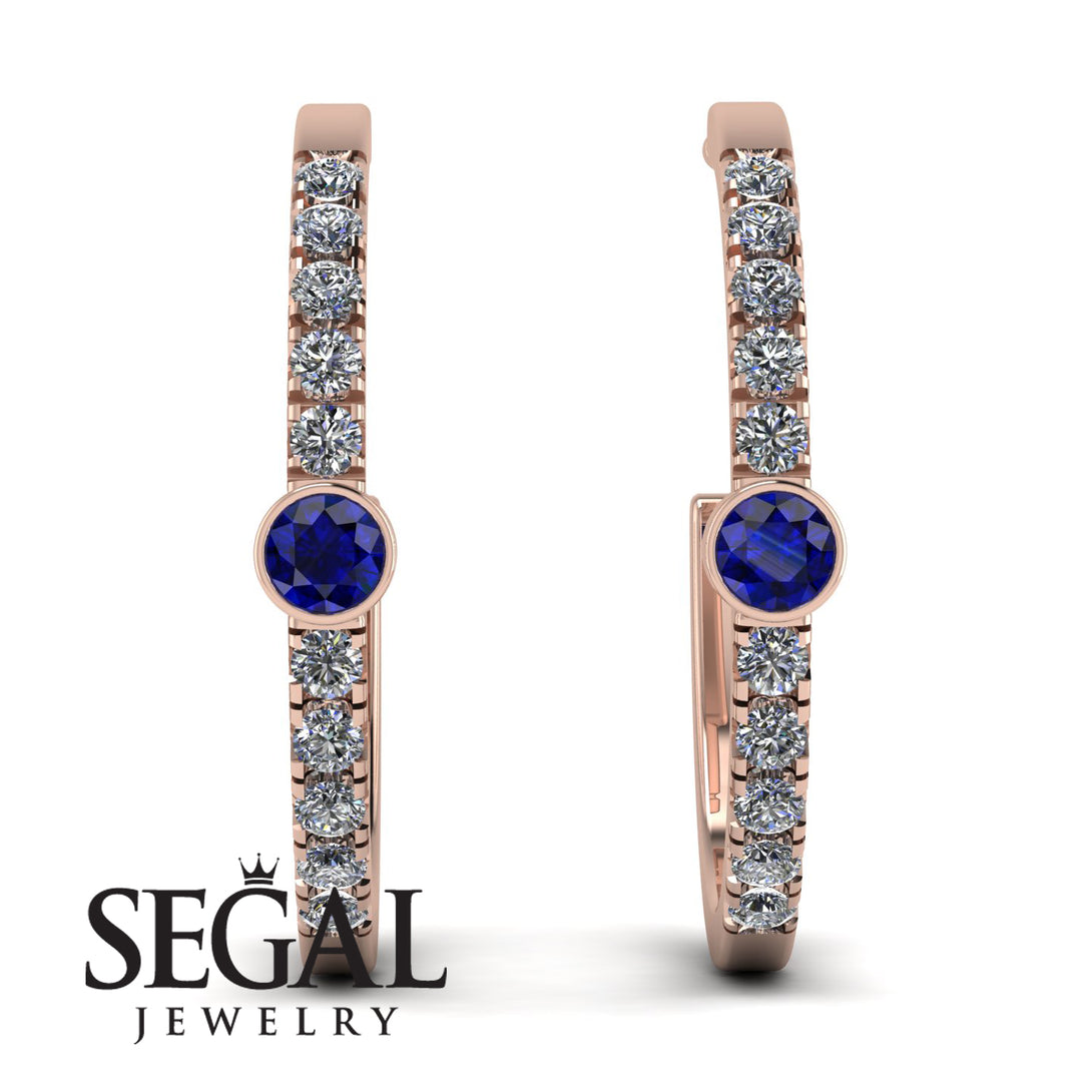 Hoop Sapphire Earrings Micro Pave - Ansley No. 14