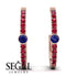 Hoop Sapphire Earrings Micro Pave - Ansley No. 59