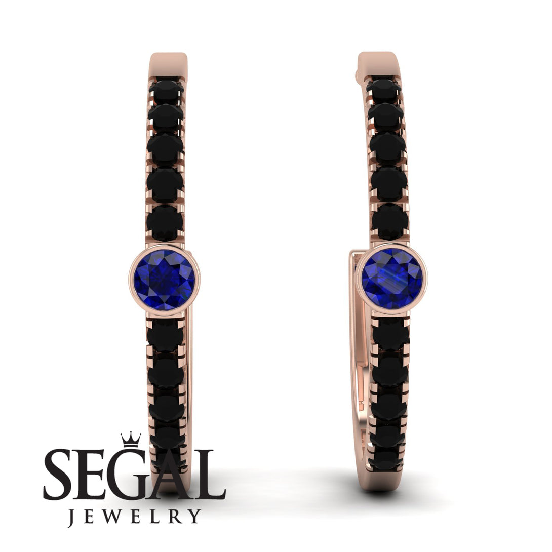 Hoop Sapphire Earrings Micro Pave - Ansley No. 44