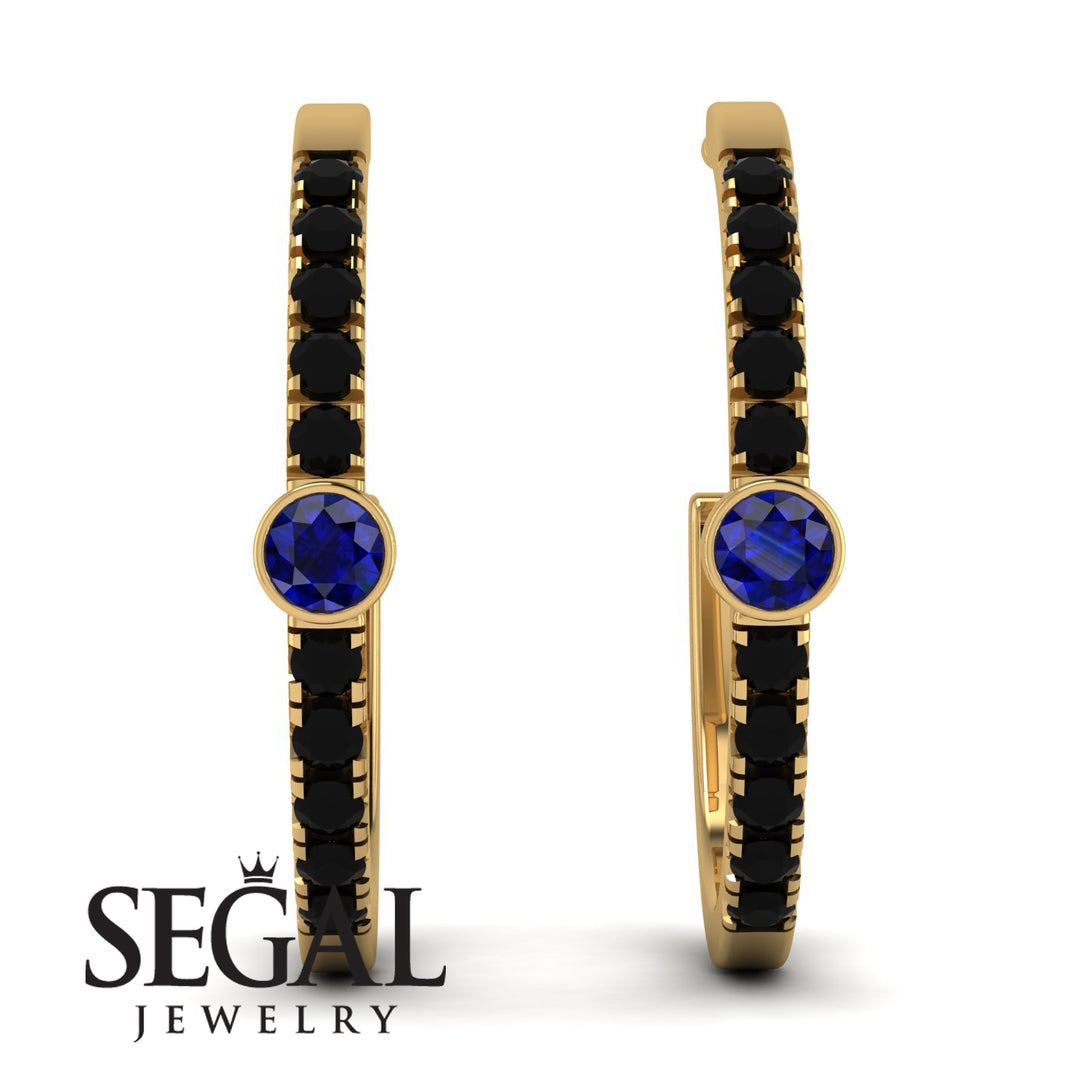 Hoop Sapphire Earrings Micro Pave - Ansley No. 43