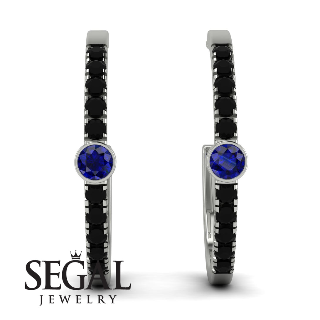 Hoop Sapphire Earrings Micro Pave - Ansley No. 45