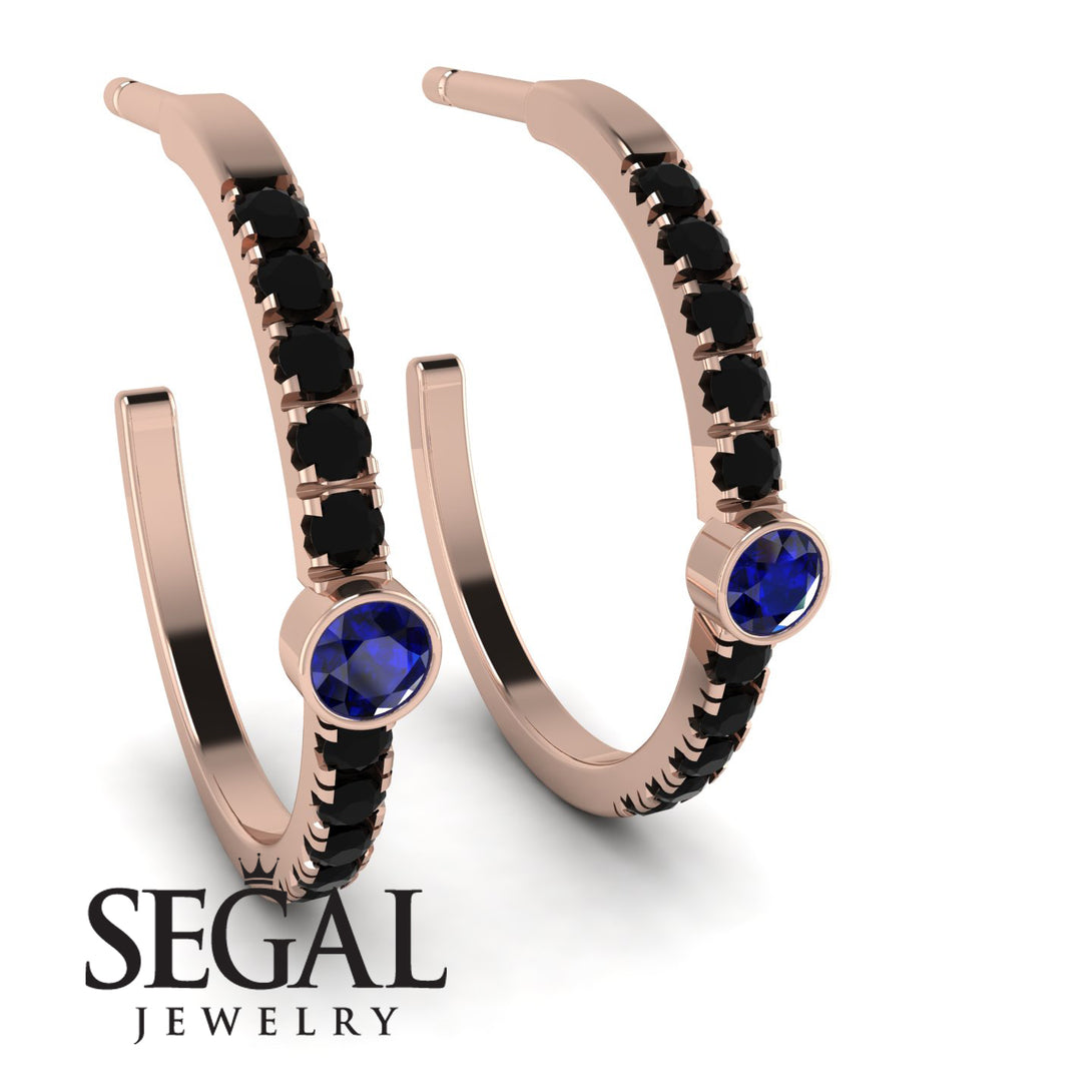 Hoop Sapphire Earrings Micro Pave - Ansley No. 44