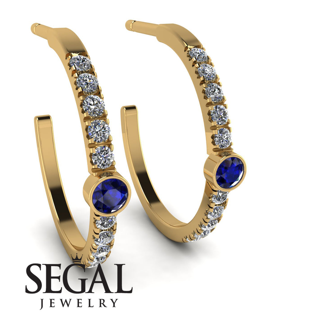 Hoop Sapphire Earrings Micro Pave - Ansley No. 13
