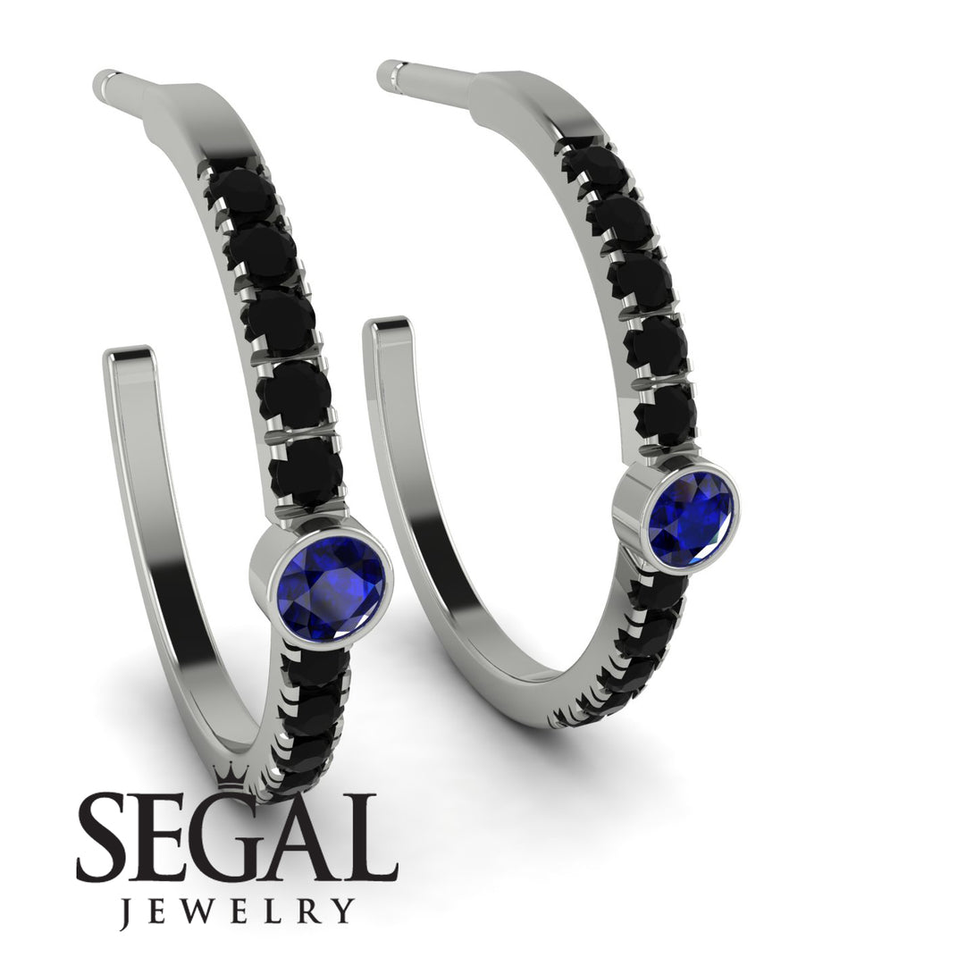 Hoop Sapphire Earrings Micro Pave - Ansley No. 45