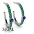 Hoop Sapphire Earrings Micro Pave - Ansley No. 30 image 2