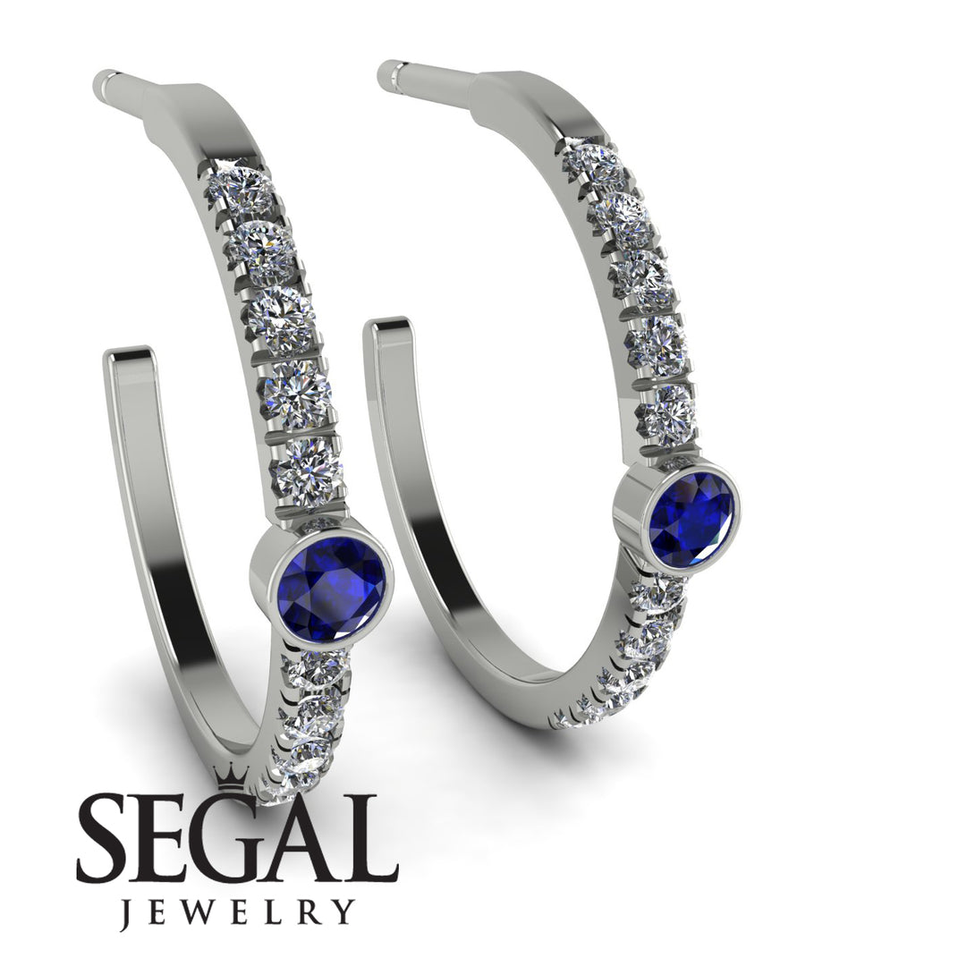 Hoop Sapphire Earrings Micro Pave - Ansley No. 15