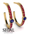 Hoop Sapphire Earrings Micro Pave - Ansley No. 58