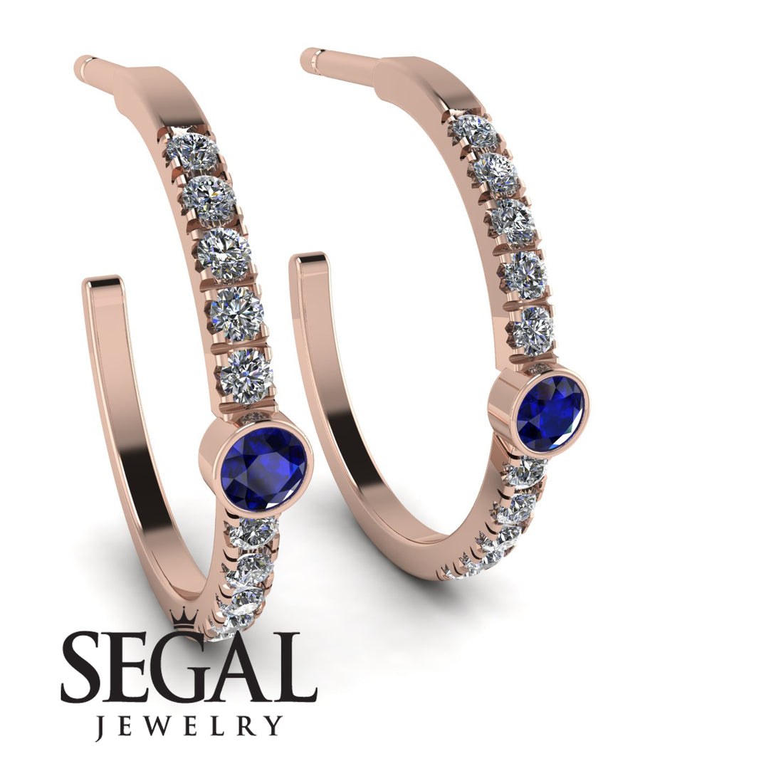 Hoop Sapphire Earrings Micro Pave - Ansley No. 14