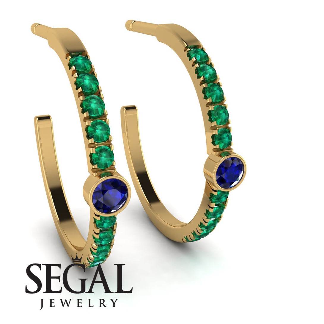 Hoop Sapphire Earrings Micro Pave - Ansley No. 28