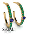 Hoop Sapphire Earrings Micro Pave - Ansley No. 28