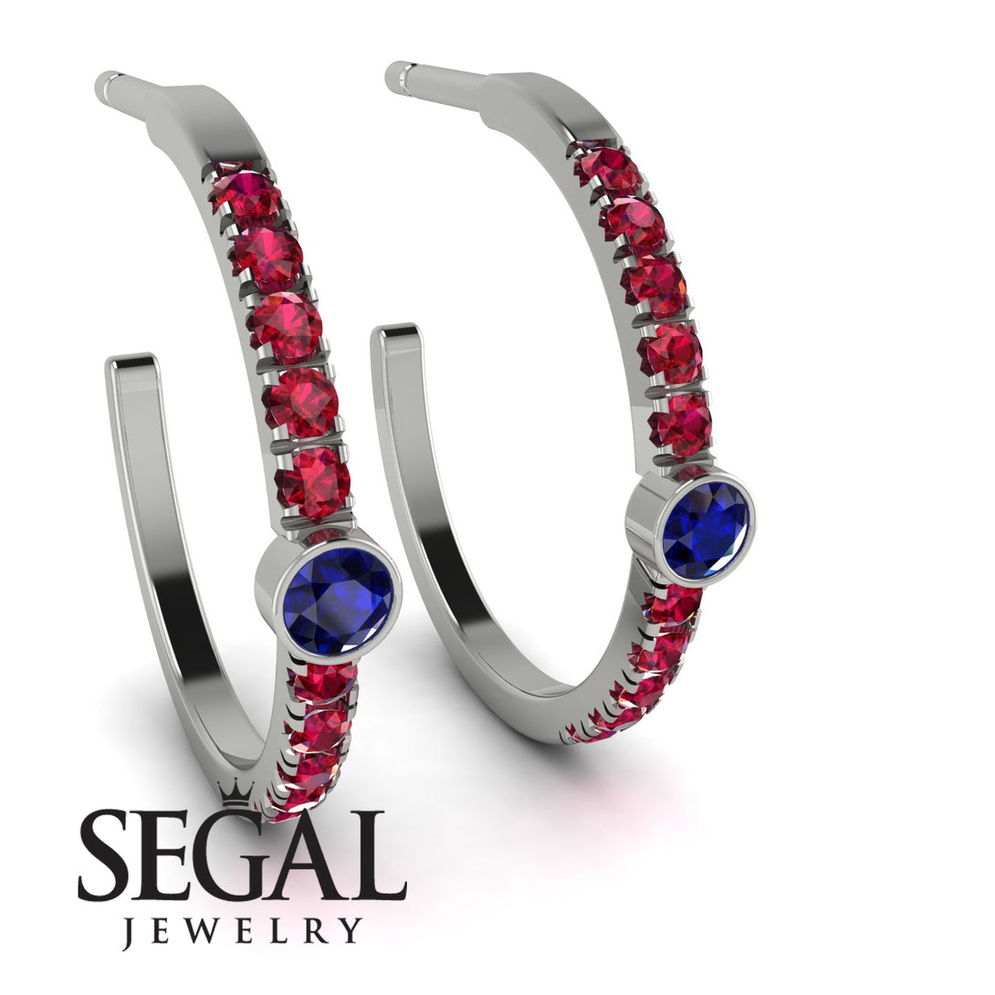 Hoop Sapphire Earrings Micro Pave - Ansley No. 60
