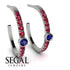 Hoop Sapphire Earrings Micro Pave - Ansley No. 60 image 2
