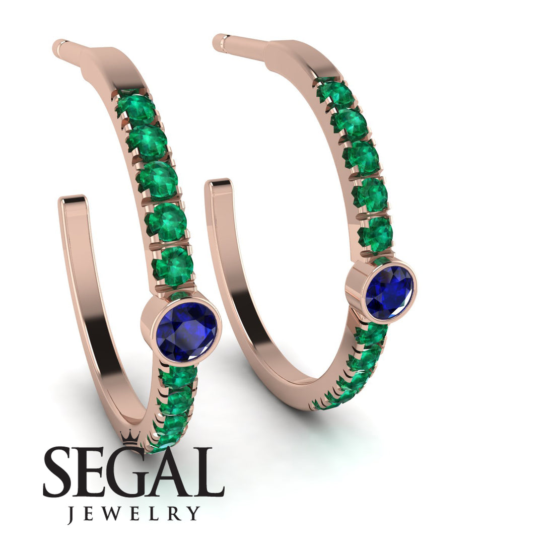 Hoop Sapphire Earrings Micro Pave - Ansley No. 29