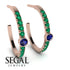 Hoop Sapphire Earrings Micro Pave - Ansley No. 29