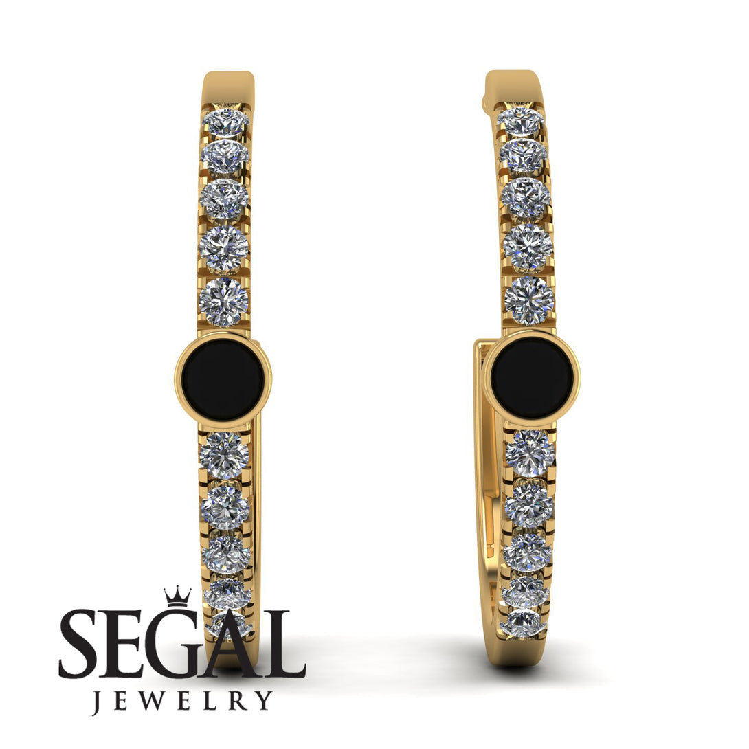 Hoop Black Diamond Earrings Micro Pave - Ansley No. 7