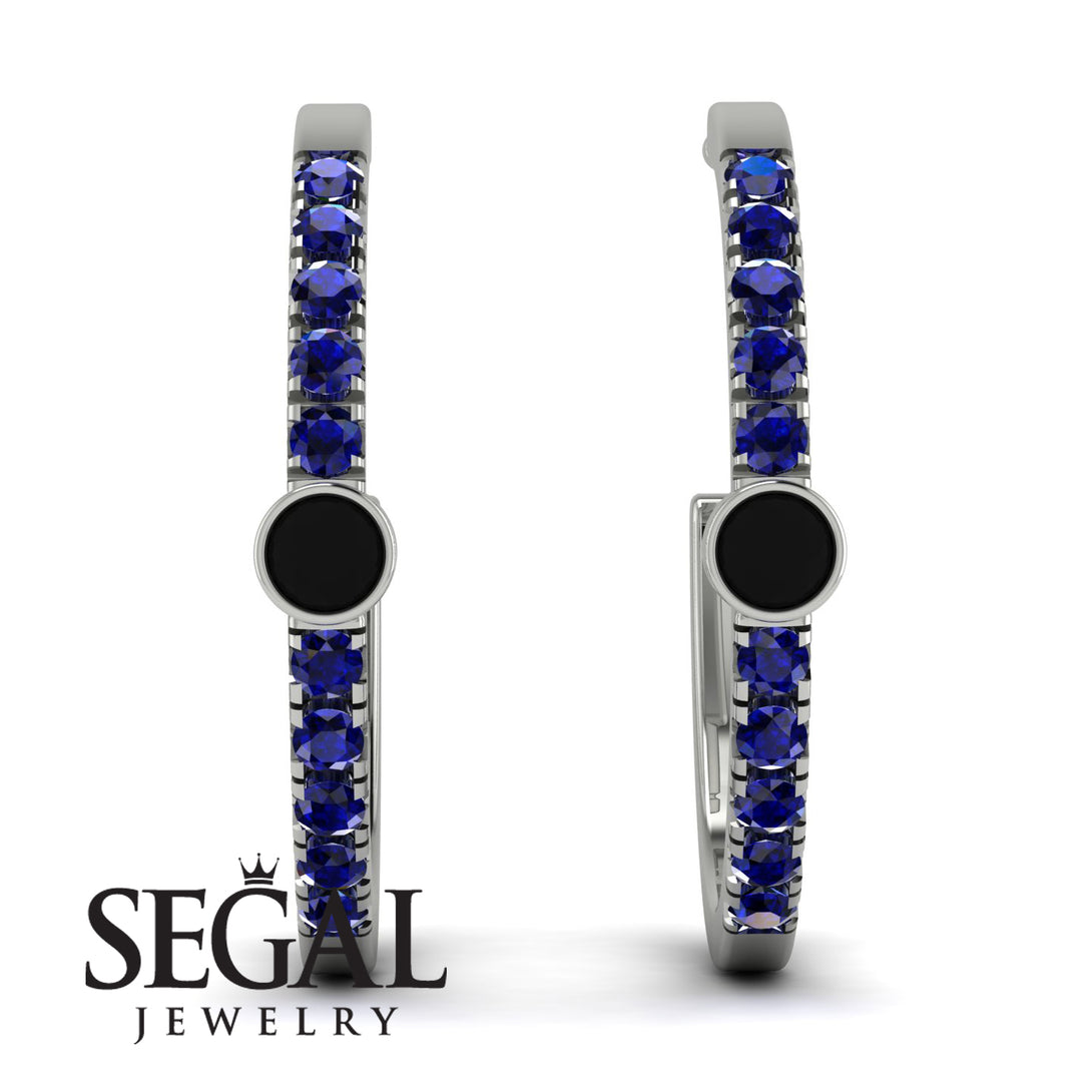 Hoop Black Diamond Earrings Micro Pave - Ansley No. 69
