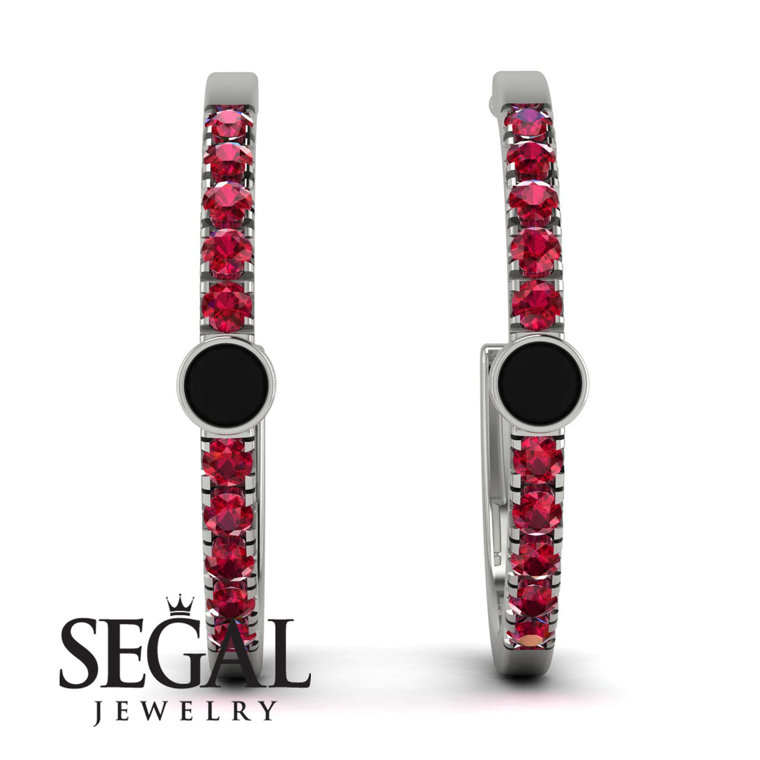 Hoop Black Diamond Earrings Micro Pave - Ansley No. 54