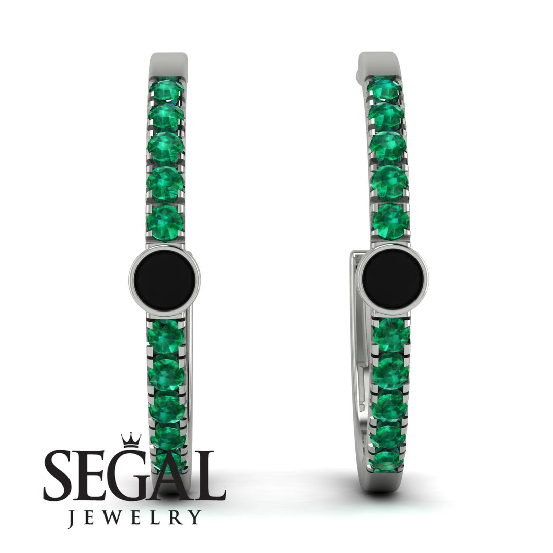 Hoop Black Diamond Earrings Micro Pave - Ansley No. 24