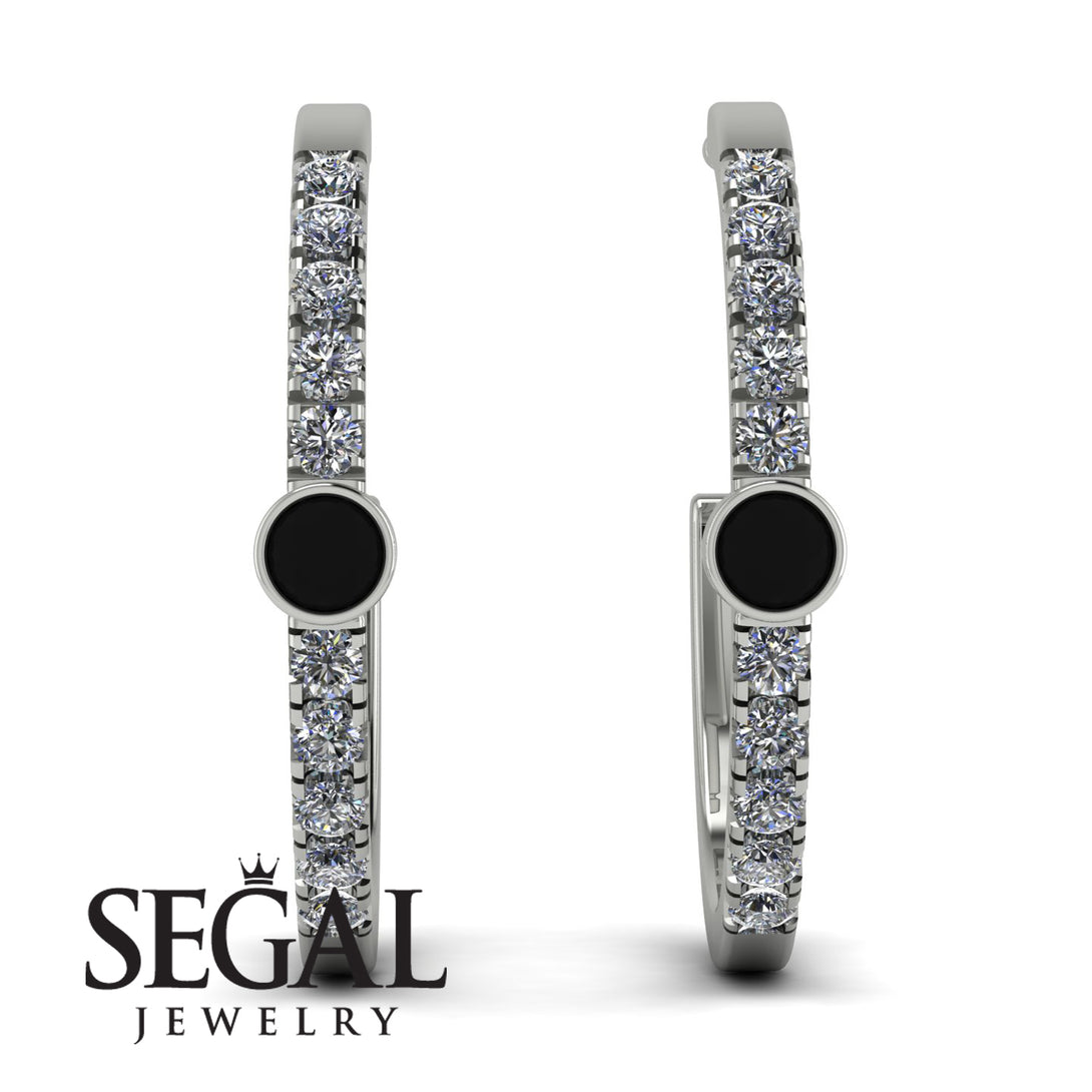Hoop Black Diamond Earrings Micro Pave - Ansley No. 9