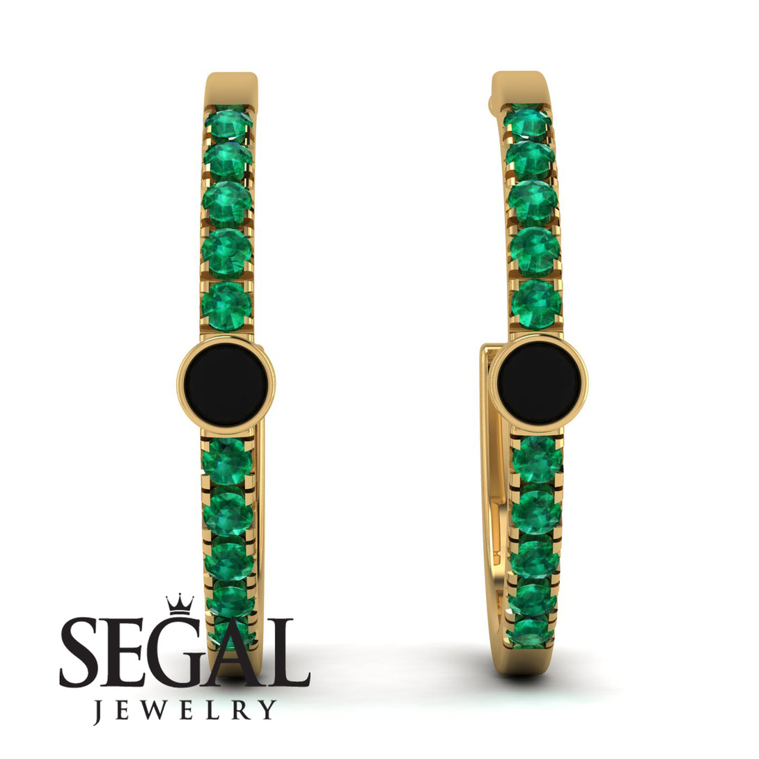 Hoop Black Diamond Earrings Micro Pave - Ansley No. 22