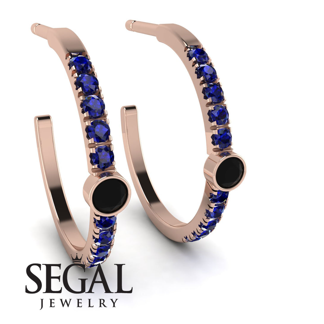 Hoop Black Diamond Earrings Micro Pave - Ansley No. 68
