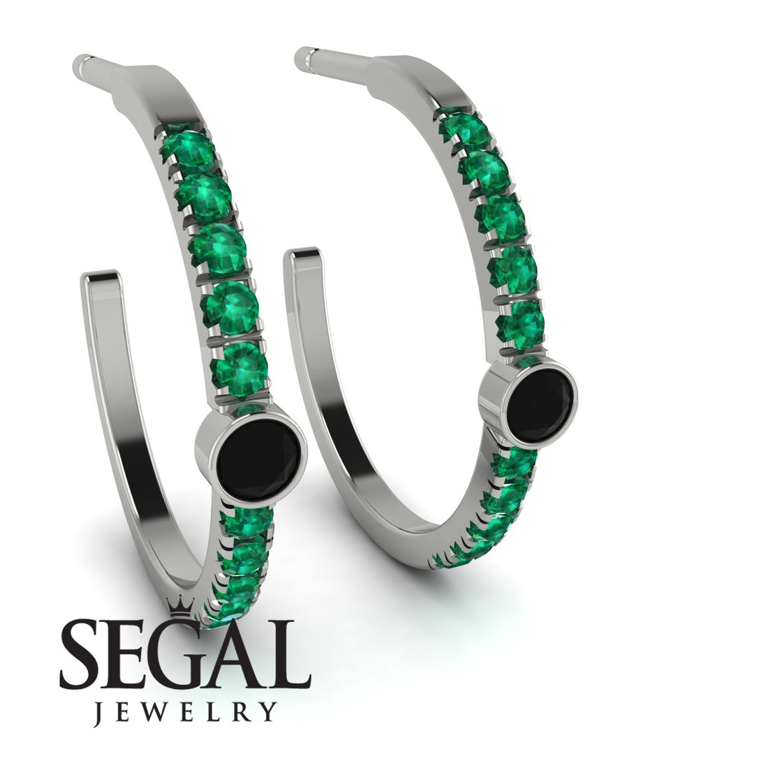 Hoop Black Diamond Earrings Micro Pave - Ansley No. 24