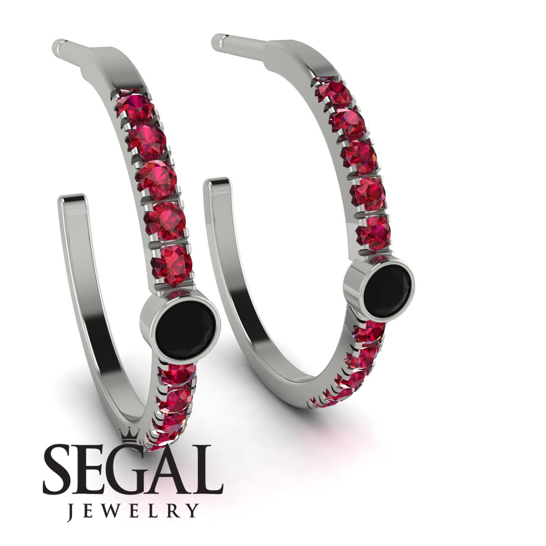 Hoop Black Diamond Earrings Micro Pave - Ansley No. 54