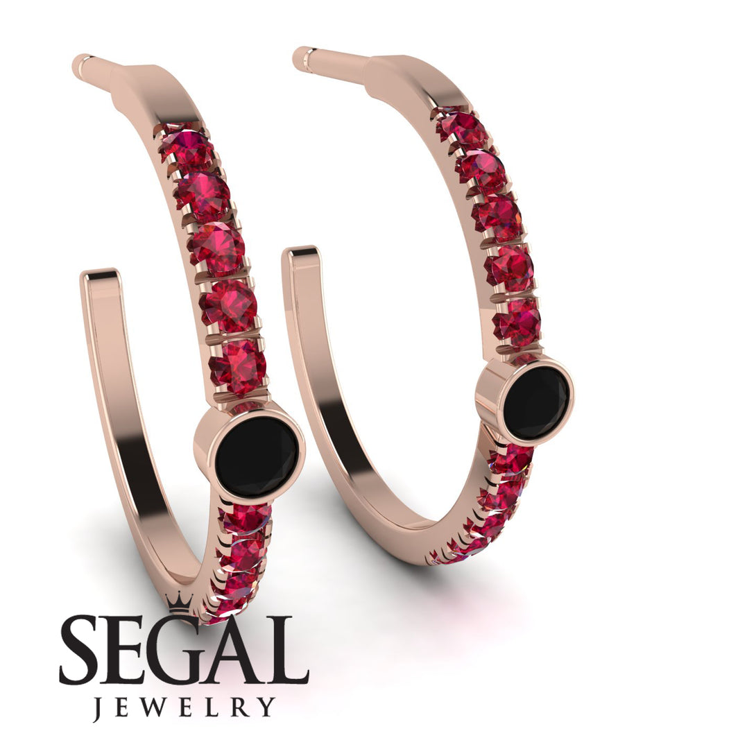 Hoop Black Diamond Earrings Micro Pave - Ansley No. 53