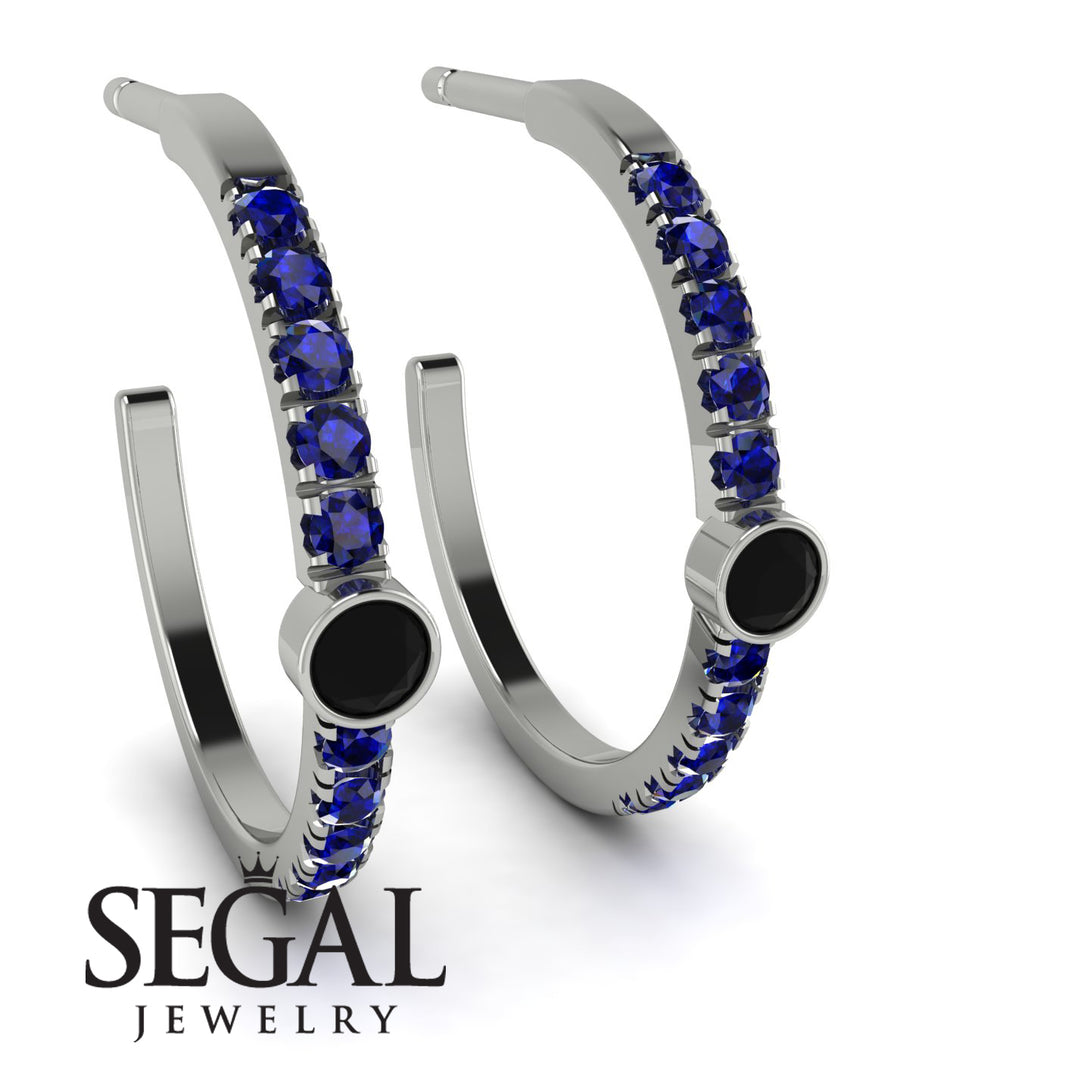 Hoop Black Diamond Earrings Micro Pave - Ansley No. 69