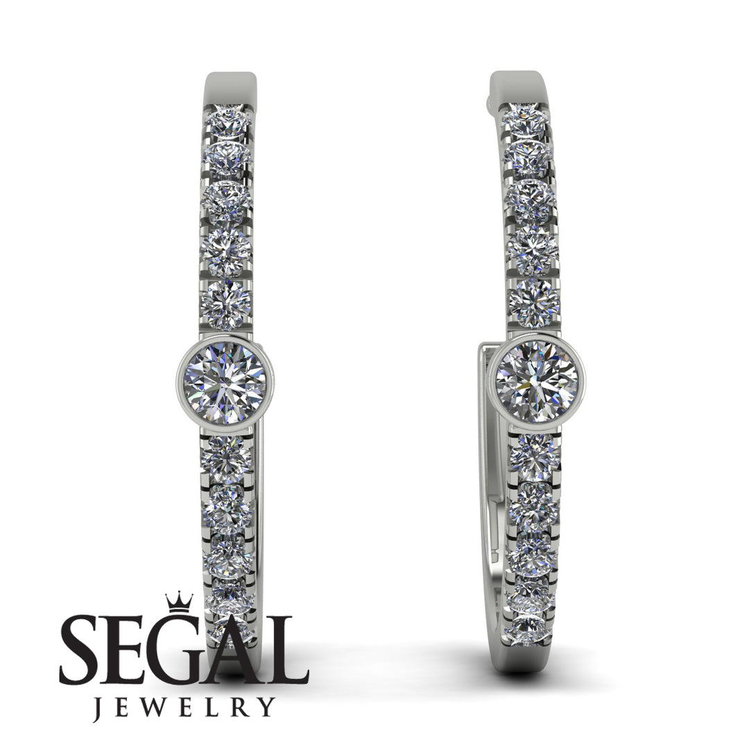 Hoop Diamond Earrings Micro Pave - Ansley No. 3