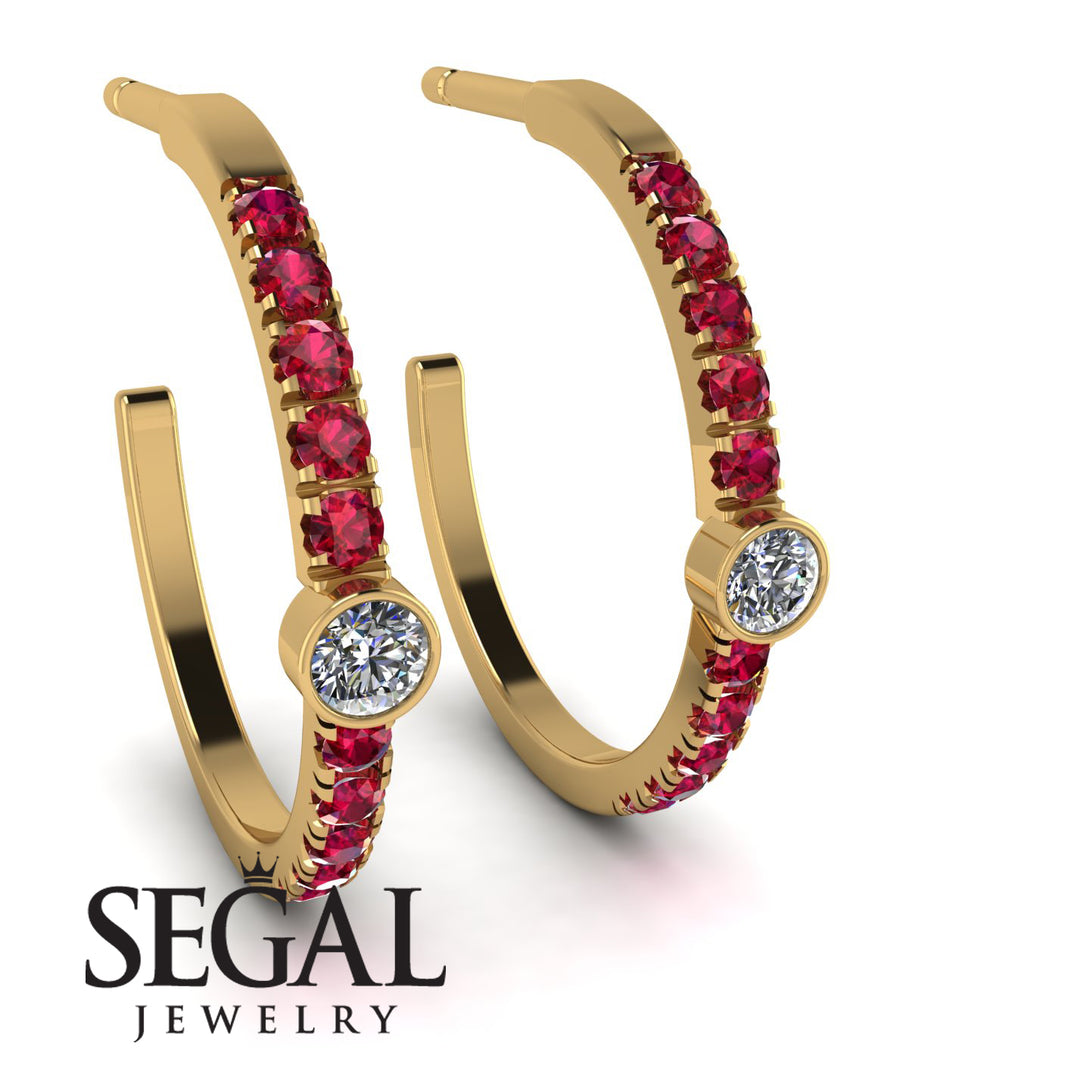 Hoop Diamond Earrings Micro Pave - Ansley No. 46