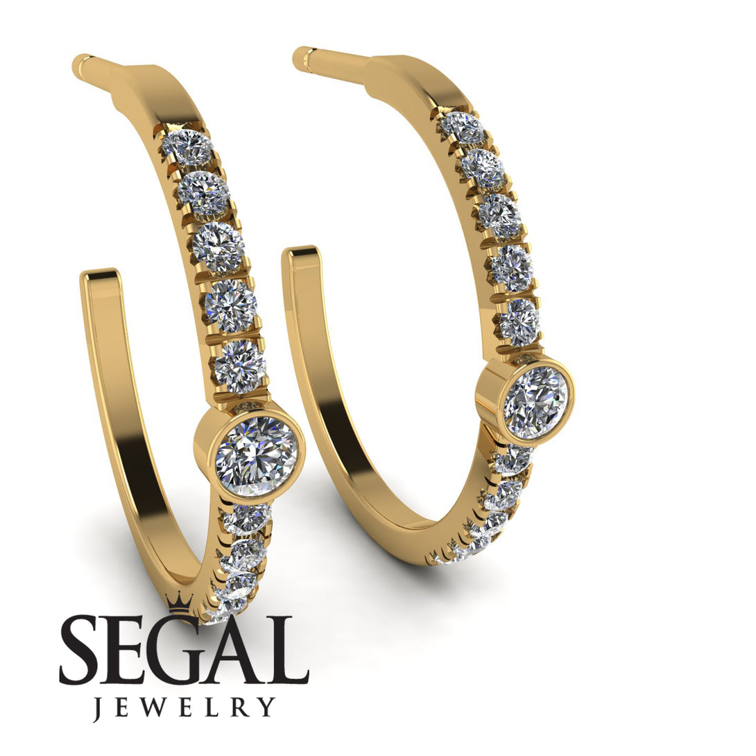 Hoop Diamond Earrings Micro Pave - Ansley No. 1