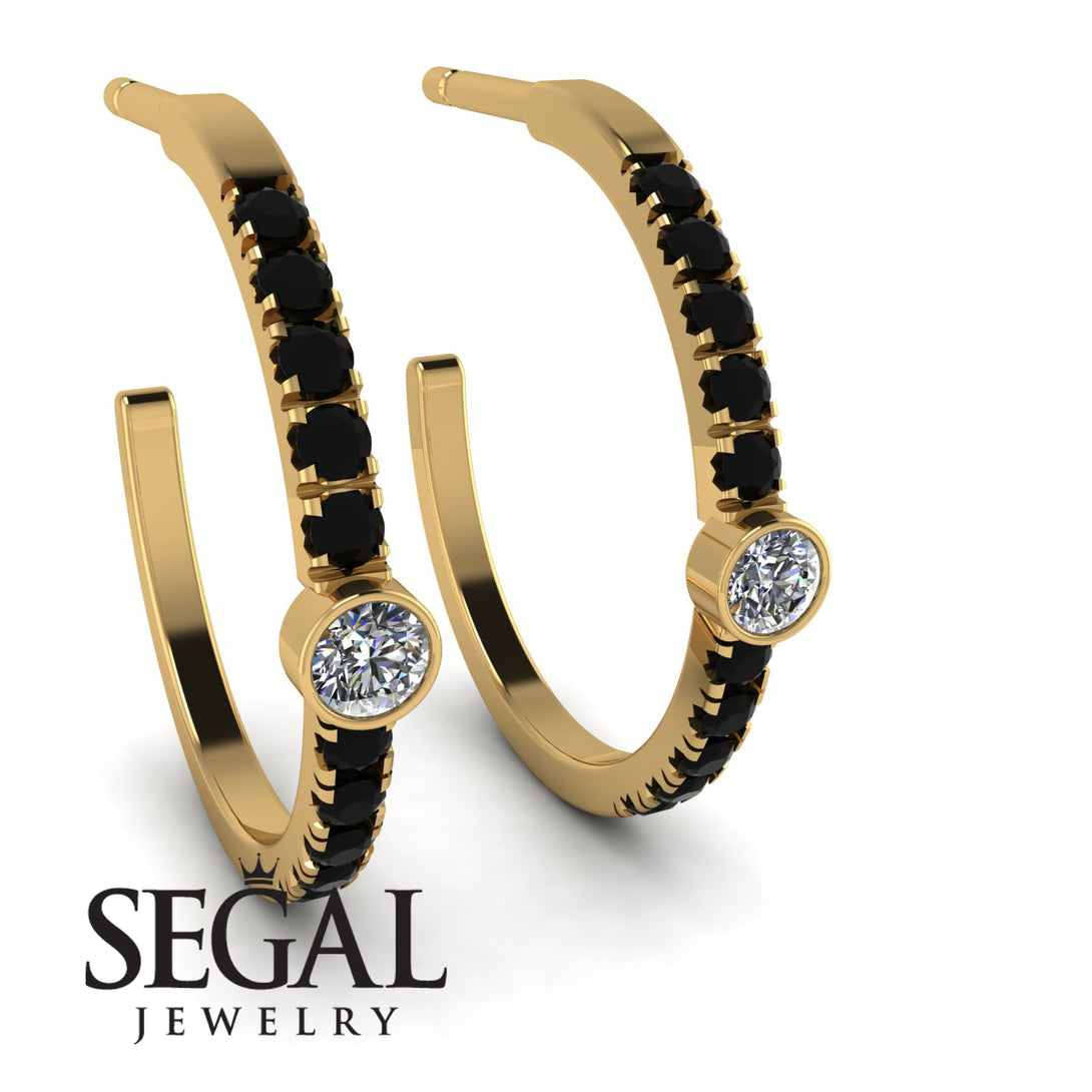 Hoop Diamond Earrings Micro Pave - Ansley No. 31