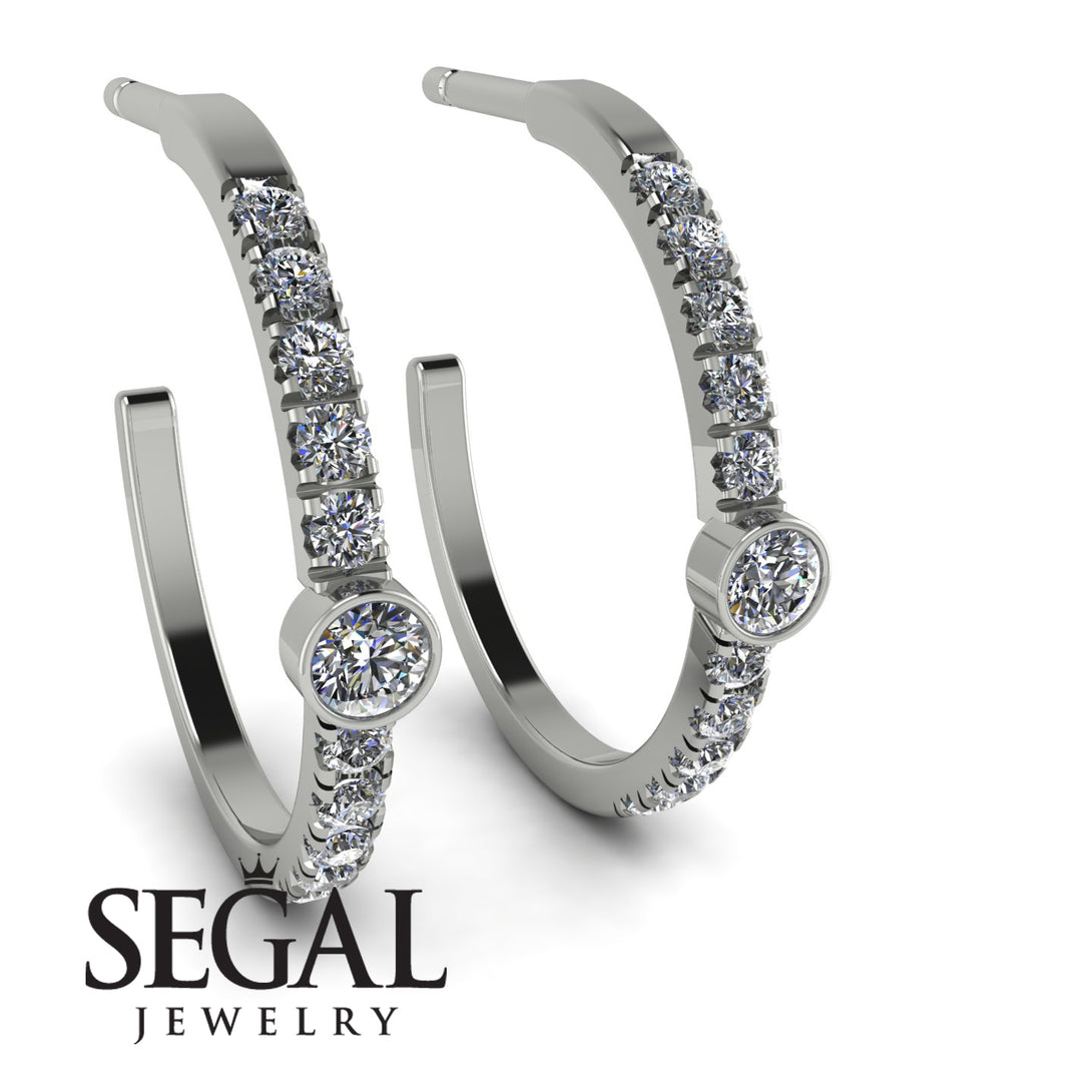 Hoop Diamond Earrings Micro Pave - Ansley No. 3