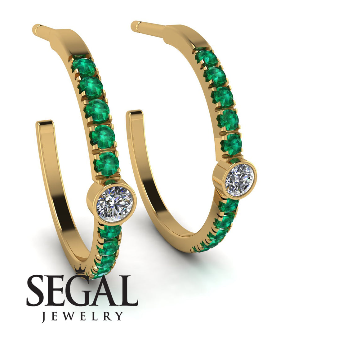 Hoop Diamond Earrings Micro Pave - Ansley No. 16
