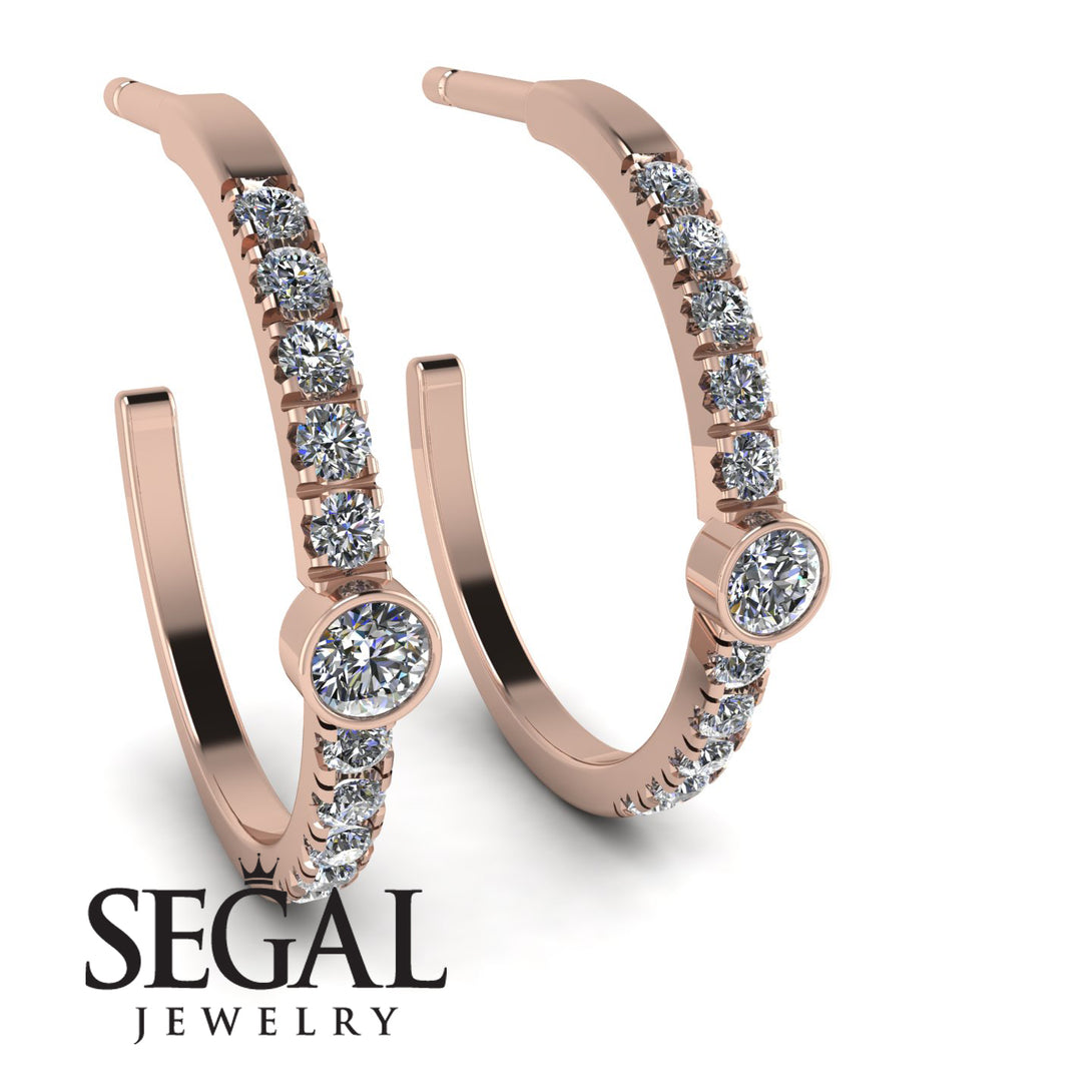 Hoop Diamond Earrings Micro Pave - Ansley No. 2
