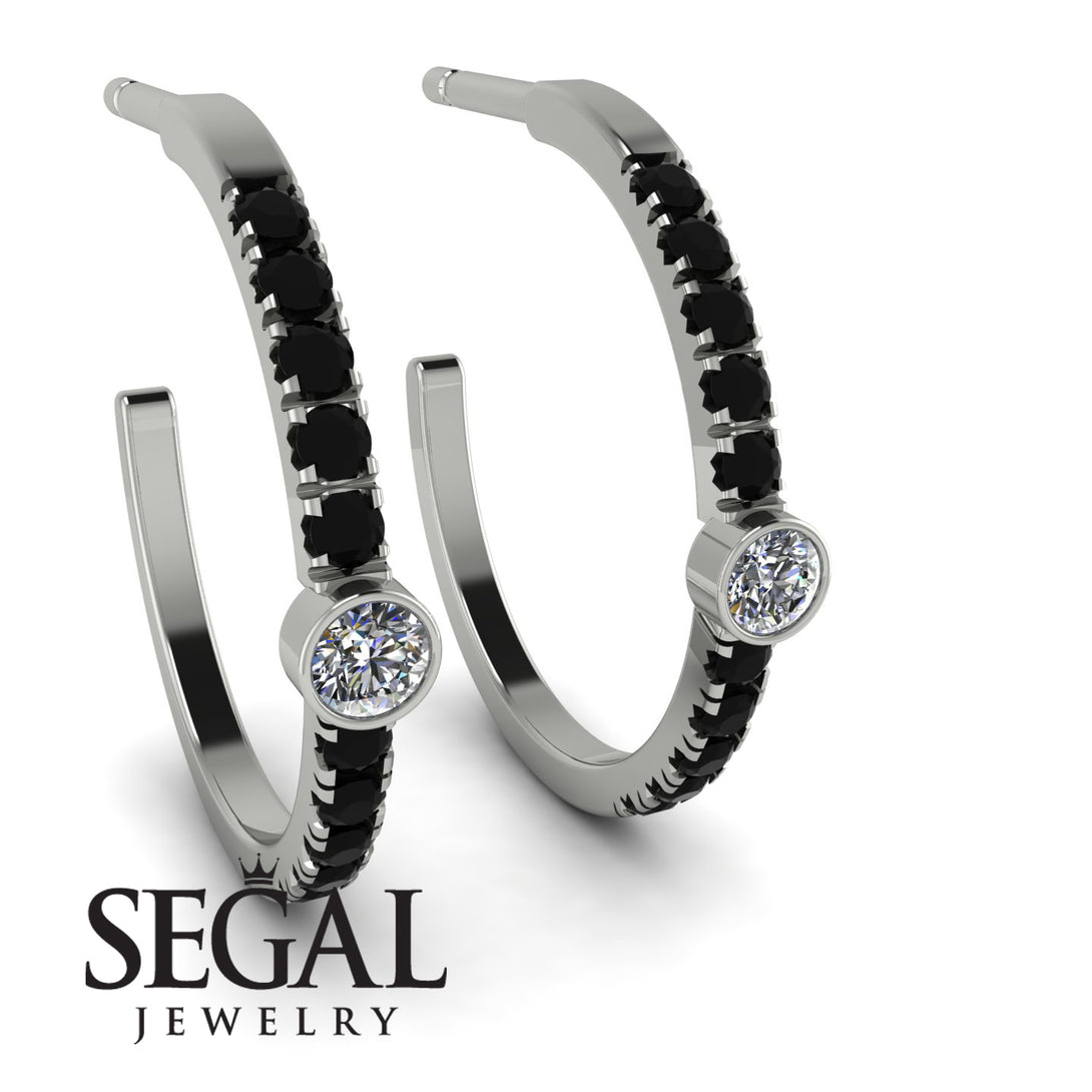 Hoop Diamond Earrings Micro Pave - Ansley No. 33