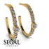Hoop Diamond Earrings Micro Pave - Ansley No. 1