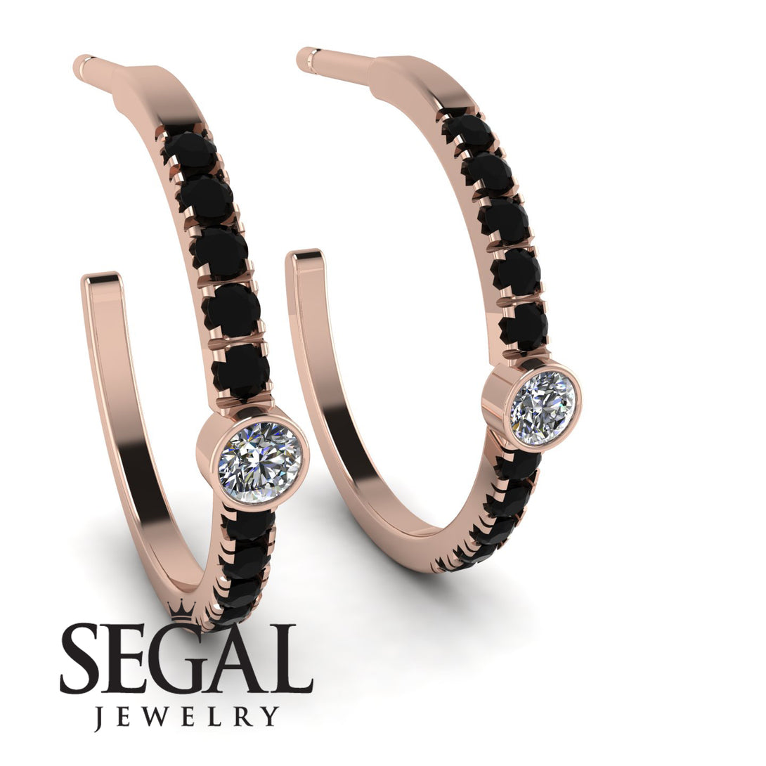 Hoop Diamond Earrings Micro Pave - Ansley No. 32