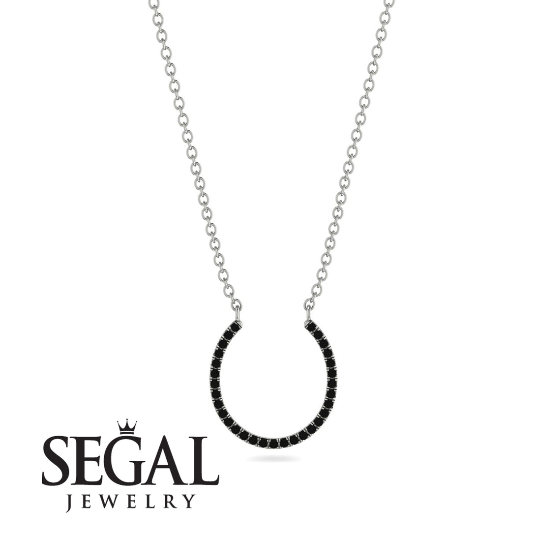 Horseshoe Black Diamond Necklace - Amira No. 9
