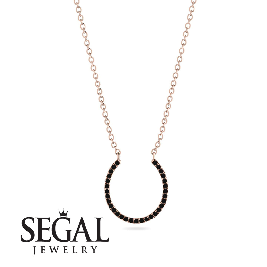 Horseshoe Black Diamond Necklace - Amira No. 8